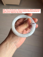 Load image into Gallery viewer, 53.5mm Certified Type A 100% Natural light green white round cut Jadeite bangle PF60-0516
