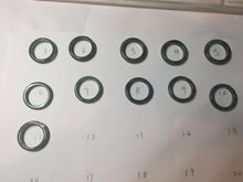 Load image into Gallery viewer, Size 6 1/2 100% natural type A light dark green blue black gray Guatemala jadeite band ring group AA112