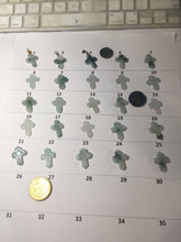Load image into Gallery viewer, 100% Natural type A light green white with green floating flowers jadeite Jade cross shaped floral pendant necklace BS141