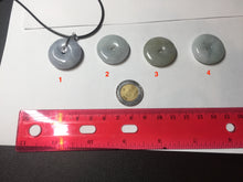 Load image into Gallery viewer, 100% natural type A purple/gray/green jadeite jade safety donut pendant necklace AF25