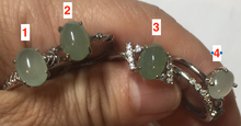 Load image into Gallery viewer, 100% natural type A icy watery green dark green four-prong jadeite jade ring group BP145