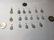 Load image into Gallery viewer, 100% natural icy watery green white type A jadeite jade small water drop pendant necklace group BP59