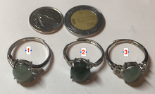 Load image into Gallery viewer, 100% natural type A icy watery green dark green four-prong jadeite jade ring group BP144