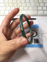 Load image into Gallery viewer, 58.2mm Certified Type A 100% Natural dark green/blue/gray/black Guatemala Jadeite bangle pj96-3462