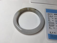 Load image into Gallery viewer, 57.5mm Certified Type A 100% Natural icy watery white purple black brown seaweeds and golden sand Jadeite Jade bangle H161-7033