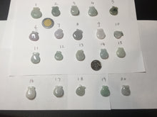 Load image into Gallery viewer, 100% Natural light green/white/purple Jadeite Jade money bag bead pendant group F153