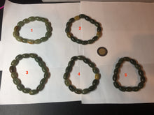 Load image into Gallery viewer, 100% Natural 12x9mm green/yellow olives shape nephriteJade bead bracelet group HE92