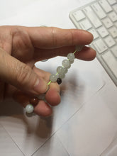 Load image into Gallery viewer, 6.8-7.2mm size 50-58mm 100% natural type A icy watery white brown jadeite jade beads bracelet PB76