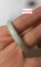 Load image into Gallery viewer, 35-38mm Type A 100% Natural sunny green/white Jadeite Jade kids bangle /scarf button group BF100