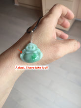 Load image into Gallery viewer, Certified 100% Natural type A sunny green happy Buddha jadeite Jade pendant PB65-5096