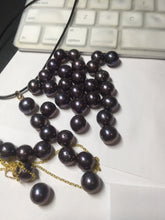 Load image into Gallery viewer, 10–10.5mm Genuine Cultured Freshwater Black Peacock Purple Pearl Pendant, High-Luster AW59 Add-On Item, Not Sold Individually