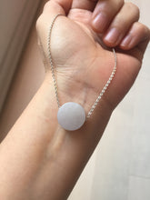 Load image into Gallery viewer, 100% Natural type A icy watery light green/purple/gary Jadeite Jade round cake pendant group F151