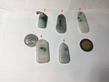 Load image into Gallery viewer, 100% Natural type green white with green flying flowers Jadeite Jade safe and sound pendant group PC28