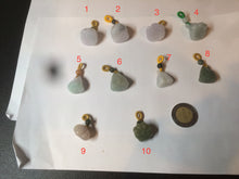 Load image into Gallery viewer, 100% Natural type A dark green/purple/gray Jadeite Jade lotus pod hanger BF40