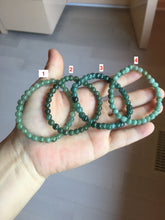 Load image into Gallery viewer, 5.5-7mm size 50-58mm 100% natural type A dark green/blue/gray/black Guatemala jadeite jade beads bracelet PA164