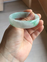 Load image into Gallery viewer, 51.5mm Certified Type A 100% Natural sunny green light green white thin Jadeite Jade bangle AZ189-1583