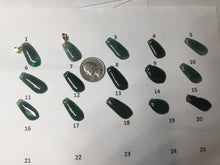 Load image into Gallery viewer, 100% Natural type A dark green gray black Guatemala Jadeite Jade thin blessed melon pendant PA210