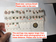Load image into Gallery viewer, 100% Natural type A icy watery green white stud jadeite Jade beads earring group PC3