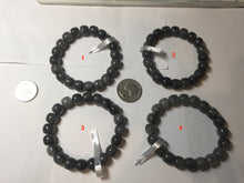 Load image into Gallery viewer, 9/10mm 100% Natural black sesame paste(芝麻糊青花) vintage style nephrite Jade bead bracelet HN30