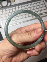 Load image into Gallery viewer, 58.9mm Type A 100% Natural Light Green/Gray/Black/Purple/Brown “Reed Flowers & Snow” Guatemala Slim Round Cut Jadeite Bangle PJ123-1414
