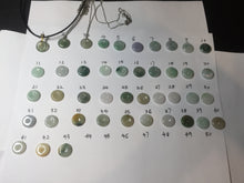 Load image into Gallery viewer, 12.5-13mm Type A 100% Natural icy watery green purple white yellow Jadeite Safety Guardian Button donuts pendant PF2