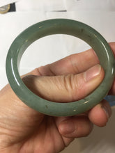 Load image into Gallery viewer, 51.5mm Certified Type A 100% Natural Oily Dark Green Gray Black(油青) Oval Jadeite Jade Bangle PE101-7127