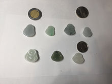 Load image into Gallery viewer, 100% Natural type A green/white small happy buddha jadeite Jade pendant necklace group BP111