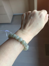 Load image into Gallery viewer, 9/10mm 100% Natural icy black sesame paste(冰芝麻糊青花) vintage style nephrite Jade bead bracelet group HN31