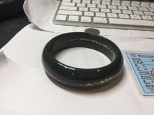 Load image into Gallery viewer, 58mm 100% Natural Dark Green/Black Meteorite Star Trail (星轨) Night Sky Galaxy Nephrite Bangle HN182-5903