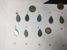 Load image into Gallery viewer, 100% natural type A light green blue carved Lotus waterdrop Guatemala jadeite pendant PA211