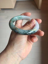 Load image into Gallery viewer, 57.9mm 100% Natural type A dark green purple carved and golden-painted Jadeite Jade bangle BP168-0261