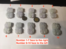 Load image into Gallery viewer, 43mm 100% natural type A light purple green white jadeite jade 3D PiXiu(貔貅) pendant/desk decor BP95