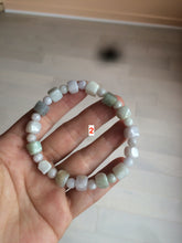 Load image into Gallery viewer, 100% natural type A green/purple/brown/yellow jadeite jade beads bracelet AQ76