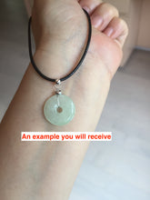 Load image into Gallery viewer, 15-17mm Type A 100% Natural icy watery light green yellow white clear Jadeite Jade Safety Guardian Button donut Pendant group AF97