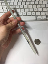 Load image into Gallery viewer, 22cm 100% Natural icy watery black dark green ink painting(水墨画) Xiu Jade (Serpentine) Hairpin AW71