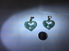 Load image into Gallery viewer, 100% Natural type A dark green/blue/black heart pinky promise(执子之手,与子偕老) Guatemala jadeite Jade pendant PF47