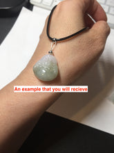 Load image into Gallery viewer, 100% Natural type A icy watery light green white small happy Buddha (拇指佛) jadeite Jade pendant group F131