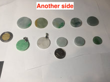 Load image into Gallery viewer, 100% Natural type A sunny green/yellow round Jadeite Jade safe and sound pendant group BP94