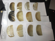Load image into Gallery viewer, 11x5cm 100% Natural black yellow Buffalo Horn Comb big flaws group XY107