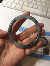 Load image into Gallery viewer, 55.8mm Certified Type A 100% Natural icy watery dark green/purple/gray round cut Jadeite bangle AA131-6925