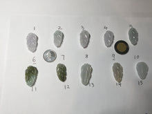 Load image into Gallery viewer, 100% natural type A icy watery white purple green jadeite jade leaf pendant group F157