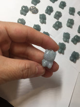 Load image into Gallery viewer, Type A 100% Natural dark green blue gray black Guatemala jadeite jade Snowflake Kitty(雪花猫) pendant BS138 Add one item
