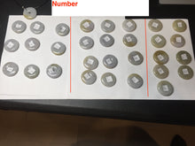 Load image into Gallery viewer, 24-25mm Type A 100% Natural light purple/yellow/white Jadeite Jade Safety Guardian Button donut Pendant/worry stone group BM54