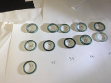 Load image into Gallery viewer, 16.9mm Size 6 1/2 100% natural type A dark green blue black gray Guatemala jadeite band ring group PE12