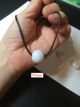 Load image into Gallery viewer, Type A 100% Natural white/light purple drum shape Jadeite Jade bead/pendant BF95
