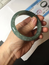 Load image into Gallery viewer, 56.4mm certified type A 100% Natural oily dark green gray black with flying snow Jadeite jade bangle PC203-7671