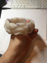 Load image into Gallery viewer, 55.5mm 100% natural pink red brown beige carved Goldern fish and lotus (金玉满堂) Quartzite (Shetaicui jade) bangle SY127