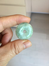 Load image into Gallery viewer, 25mm 100% Natural light green/blue/gray/yellow jadeite Jade Safety Guardian Button(donut) Pendant AR101