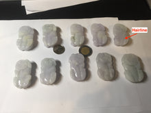 Load image into Gallery viewer, 43mm 100% natural type A light purple green white jadeite jade 3D PiXiu(貔貅) pendant/desk decor BP95