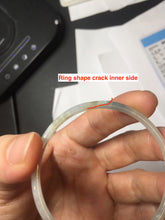 Load image into Gallery viewer, 51.4mm certified 100% natural Type A icy watery light green clear Supper skinny round cut jadeite jade bangle PH205-6185